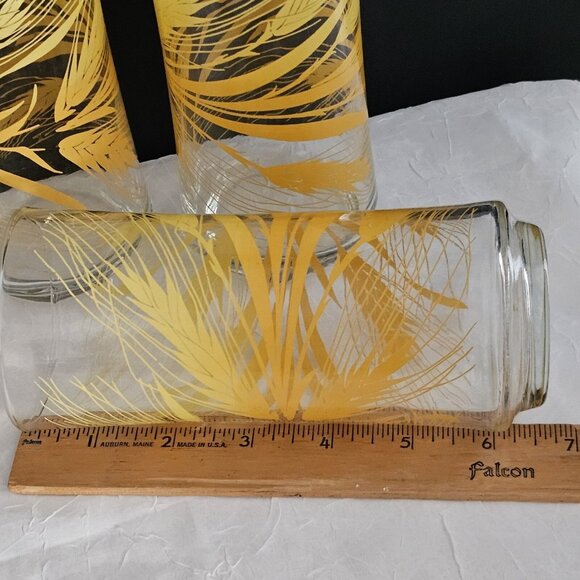 3 Libbey Golden Wheat Tumblers Glasses Coolers 6.5" yellow nature farmhouse 16oz - Picture 7 of 8